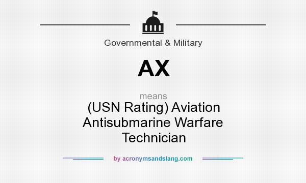 What does AX mean? It stands for (USN Rating) Aviation Antisubmarine Warfare Technician