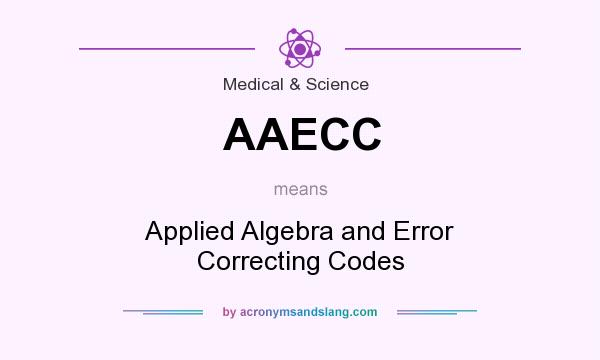What does AAECC mean? It stands for Applied Algebra and Error Correcting Codes