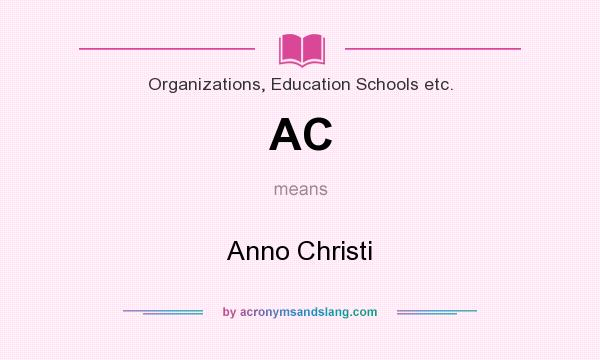 What does AC mean? It stands for Anno Christi