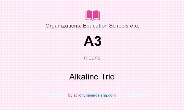 What does A3 mean? It stands for Alkaline Trio