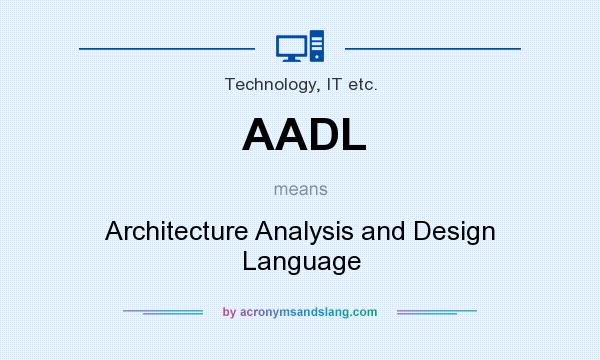 What does AADL mean? It stands for Architecture Analysis and Design Language