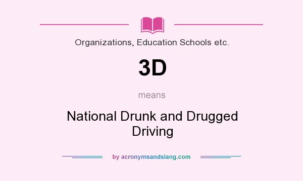 What does 3D mean? It stands for National Drunk and Drugged Driving