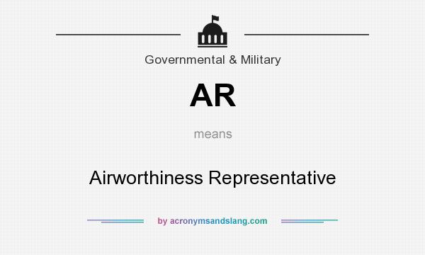 What does AR mean? It stands for Airworthiness Representative