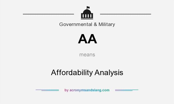 What does AA mean? It stands for Affordability Analysis