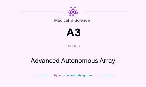 What does A3 mean? It stands for Advanced Autonomous Array