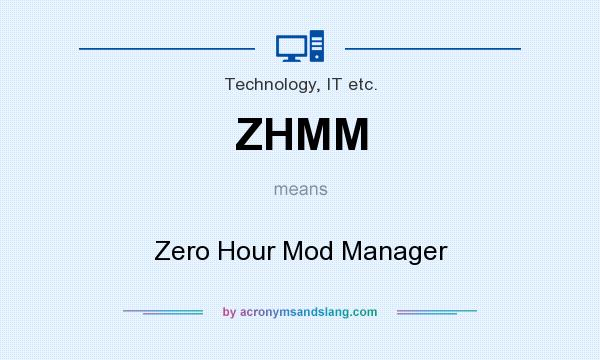 What does ZHMM mean? It stands for Zero Hour Mod Manager