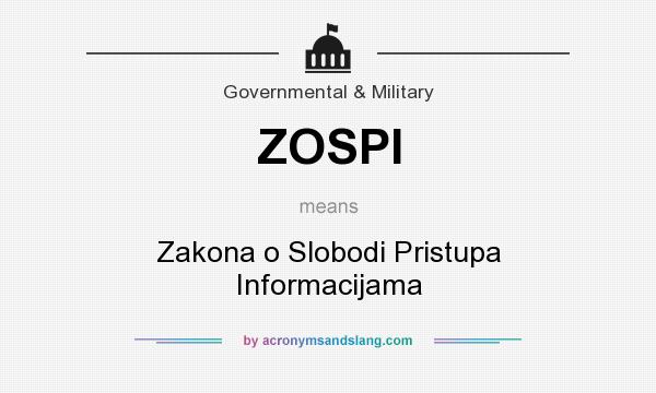 What does ZOSPI mean? It stands for Zakona o Slobodi Pristupa Informacijama
