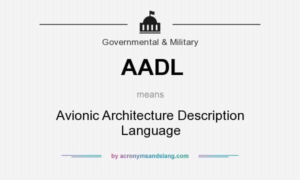 What does AADL mean? It stands for Avionic Architecture Description Language
