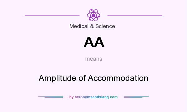What does AA mean? It stands for Amplitude of Accommodation