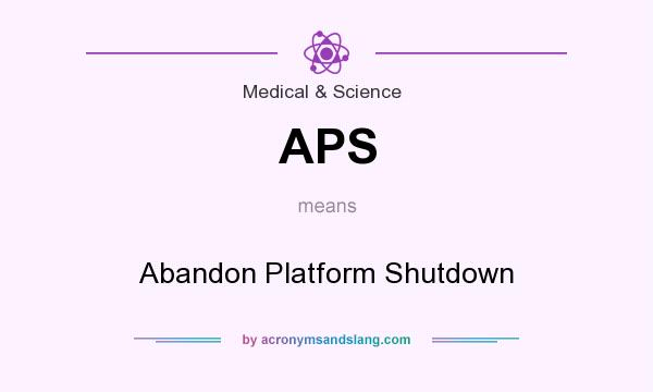 What does APS mean? It stands for Abandon Platform Shutdown