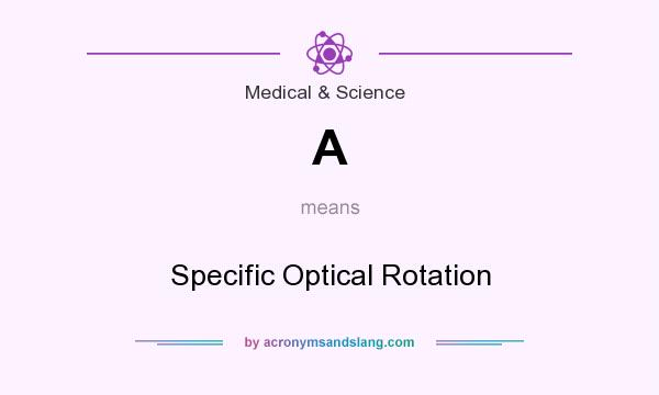 What does A mean? It stands for Specific Optical Rotation