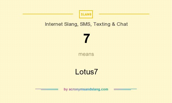 What does 7 mean? It stands for Lotus7