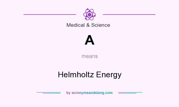 What does A mean? It stands for Helmholtz Energy