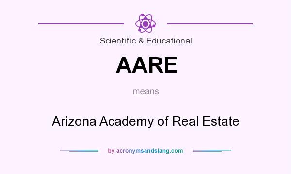What does AARE mean? It stands for Arizona Academy of Real Estate
