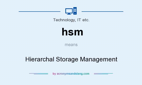 What does hsm mean? It stands for Hierarchal Storage Management
