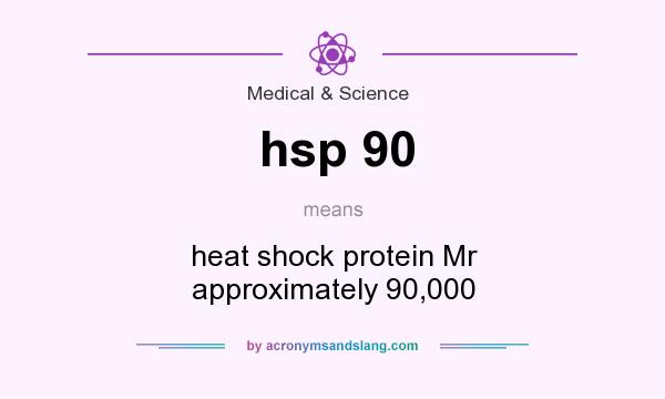 What does hsp 90 mean? It stands for heat shock protein Mr approximately 90,000
