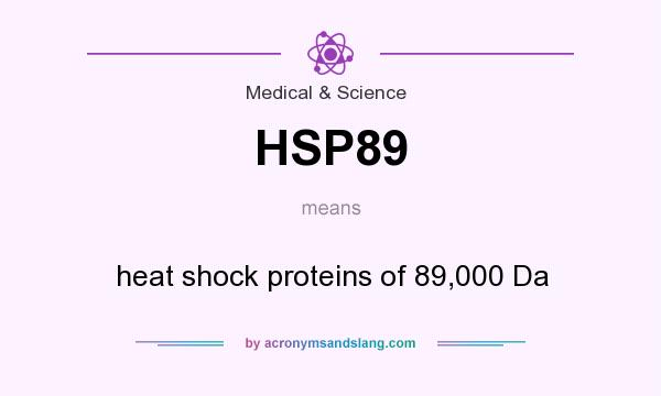 What does HSP89 mean? It stands for heat shock proteins of 89,000 Da