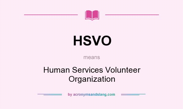 What does HSVO mean? It stands for Human Services Volunteer Organization