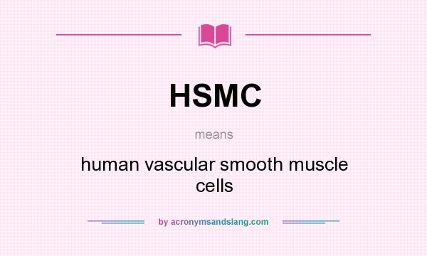 What does HSMC mean? It stands for human vascular smooth muscle cells