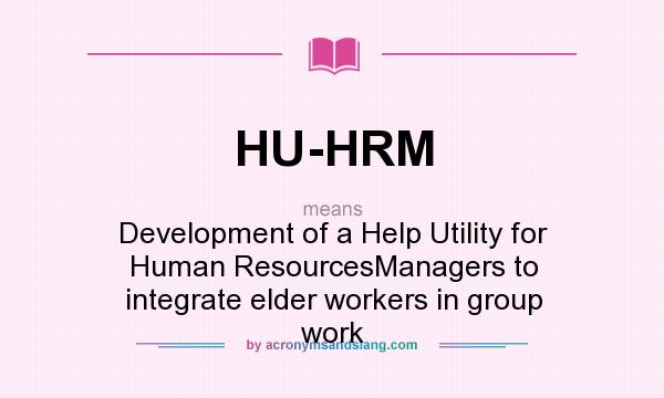 What does HU-HRM mean? It stands for Development of a Help Utility for Human ResourcesManagers to integrate elder workers in group work