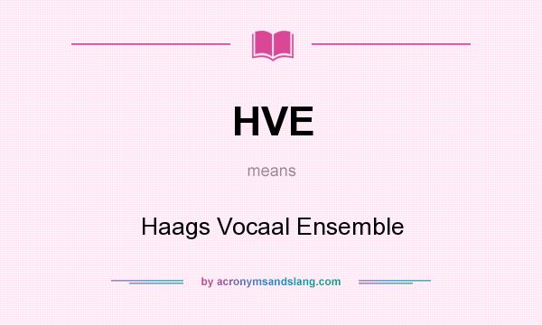 What does HVE mean? It stands for Haags Vocaal Ensemble
