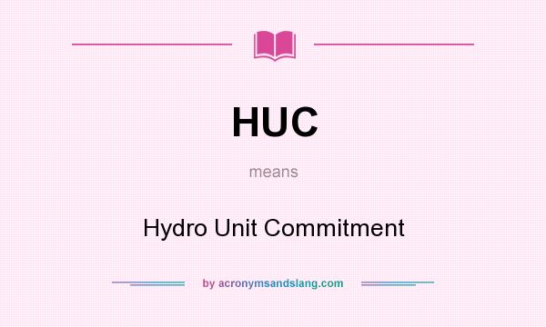 What does HUC mean? It stands for Hydro Unit Commitment