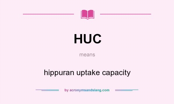 What does HUC mean? It stands for hippuran uptake capacity