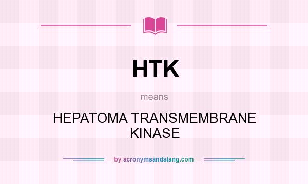 What does HTK mean? It stands for HEPATOMA TRANSMEMBRANE KINASE