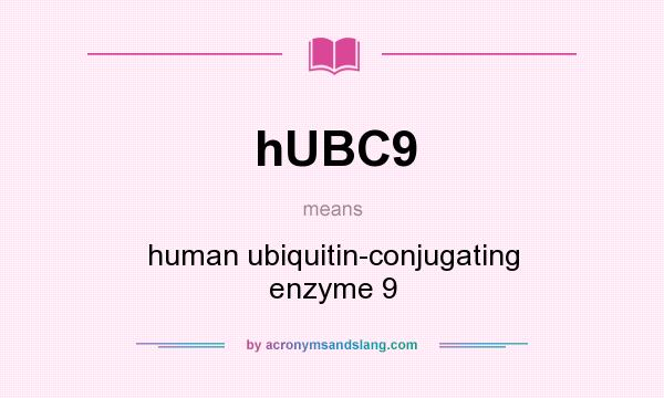 What does hUBC9 mean? It stands for human ubiquitin-conjugating enzyme 9
