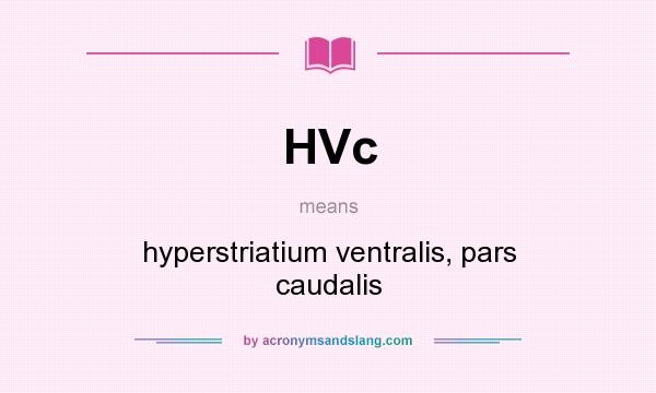 What does HVc mean? It stands for hyperstriatium ventralis, pars caudalis