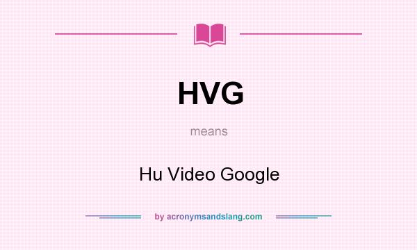 What does HVG mean? It stands for Hu Video Google