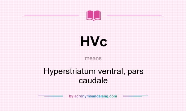 What does HVc mean? It stands for Hyperstriatum ventral, pars caudale