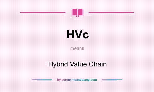 What does HVc mean? It stands for Hybrid Value Chain