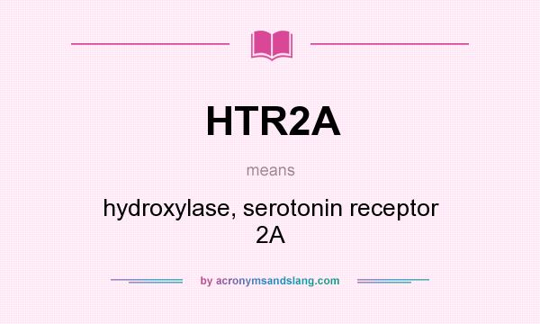 What does HTR2A mean? It stands for hydroxylase, serotonin receptor 2A