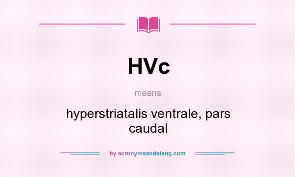 What does HVc mean? It stands for hyperstriatalis ventrale, pars caudal