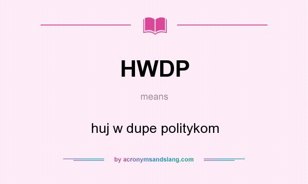 What does HWDP mean? It stands for huj w dupe politykom