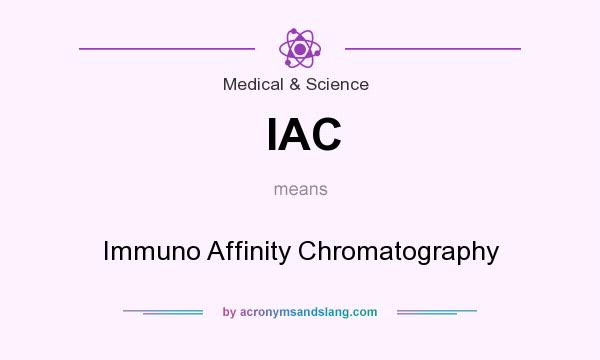 What does IAC mean? It stands for Immuno Affinity Chromatography