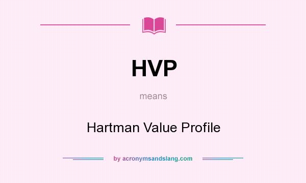 What does HVP mean? It stands for Hartman Value Profile