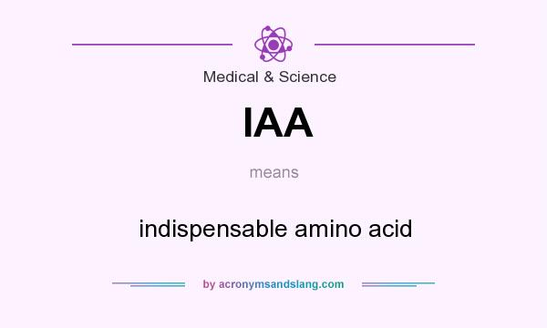 What does IAA mean? It stands for indispensable amino acid