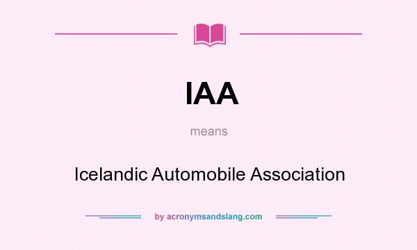 What does IAA mean? It stands for Icelandic Automobile Association
