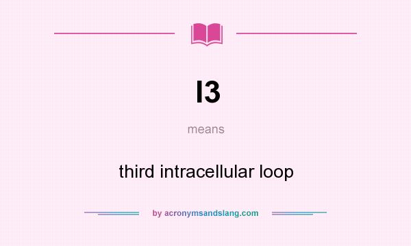 What does I3 mean? It stands for third intracellular loop