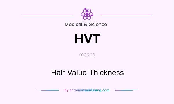 What does HVT mean? It stands for Half Value Thickness