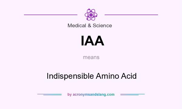 What does IAA mean? It stands for Indispensible Amino Acid