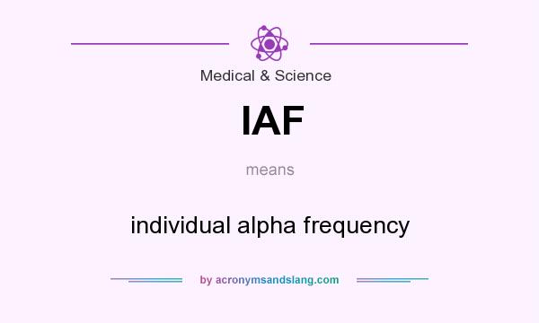What does IAF mean? It stands for individual alpha frequency