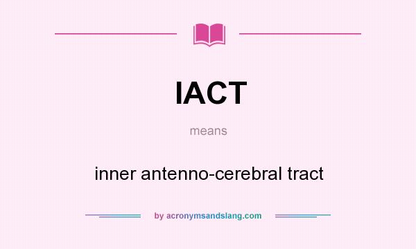 What does IACT mean? It stands for inner antenno-cerebral tract