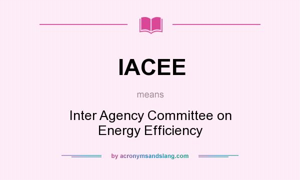 What does IACEE mean? It stands for Inter Agency Committee on Energy Efficiency