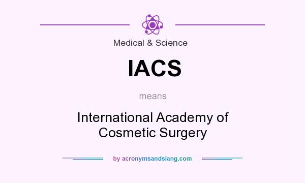 What does IACS mean? It stands for International Academy of Cosmetic Surgery