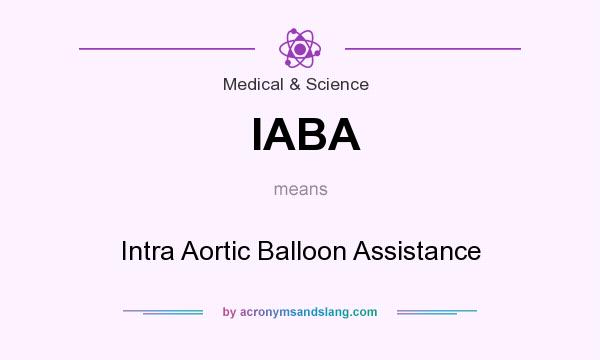 What does IABA mean? It stands for Intra Aortic Balloon Assistance