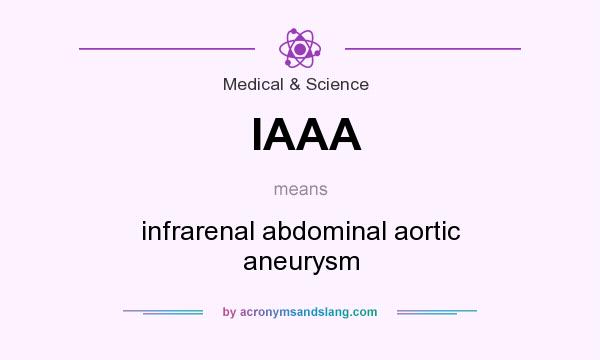 What does IAAA mean? It stands for infrarenal abdominal aortic aneurysm