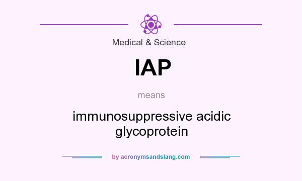 What does IAP mean? It stands for immunosuppressive acidic glycoprotein